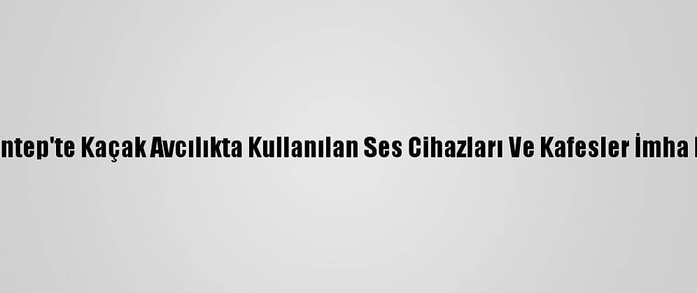 Gaziantep'te Kaçak Avcılıkta Kullanılan Ses Cihazları Ve Kafesler İmha Edildi