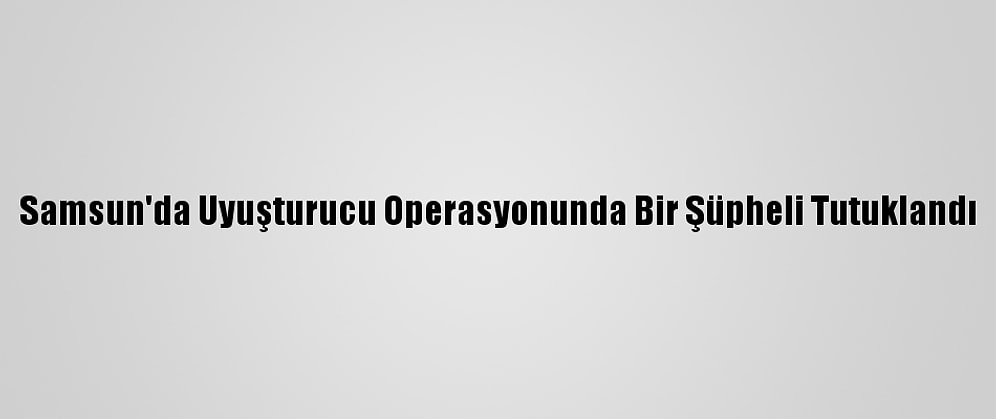 Samsun'da Uyuşturucu Operasyonunda Bir Şüpheli Tutuklandı