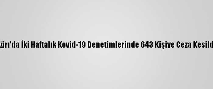 Ağrı'da İki Haftalık Kovid-19 Denetimlerinde 643 Kişiye Ceza Kesildi