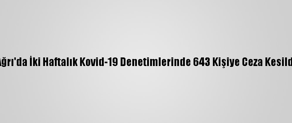 Ağrı'da İki Haftalık Kovid-19 Denetimlerinde 643 Kişiye Ceza Kesildi