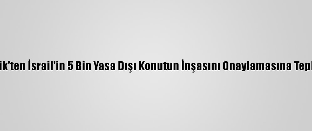 Kik'ten İsrail'in 5 Bin Yasa Dışı Konutun İnşasını Onaylamasına Tepki