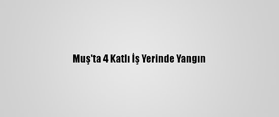 Muş'ta 4 Katlı İş Yerinde Yangın