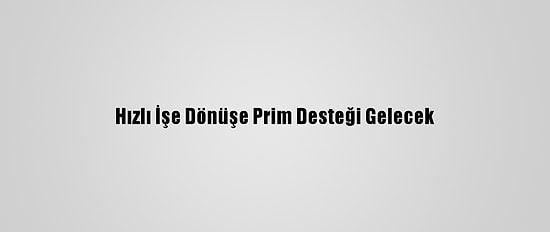 Hızlı İşe Dönüşe Prim Desteği Gelecek