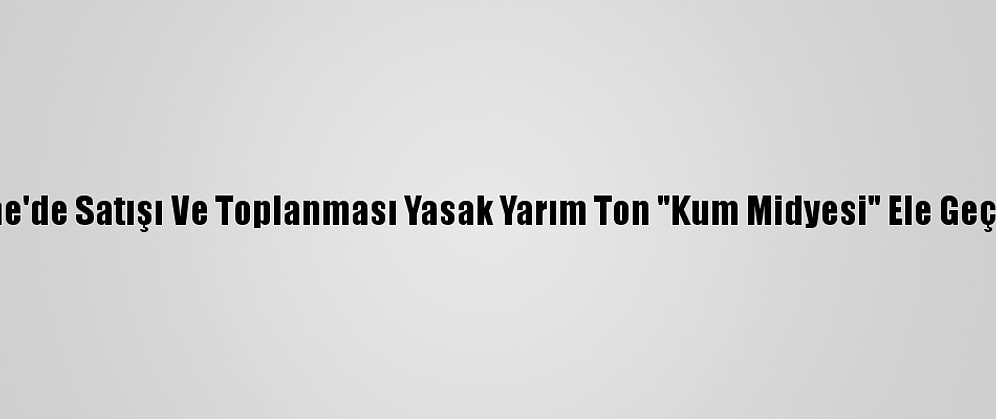 Edirne'de Satışı Ve Toplanması Yasak Yarım Ton "Kum Midyesi" Ele Geçirildi
