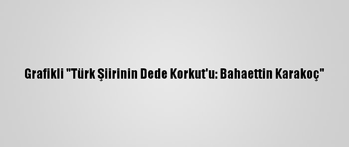 Grafikli "Türk Şiirinin Dede Korkut'u: Bahaettin Karakoç"