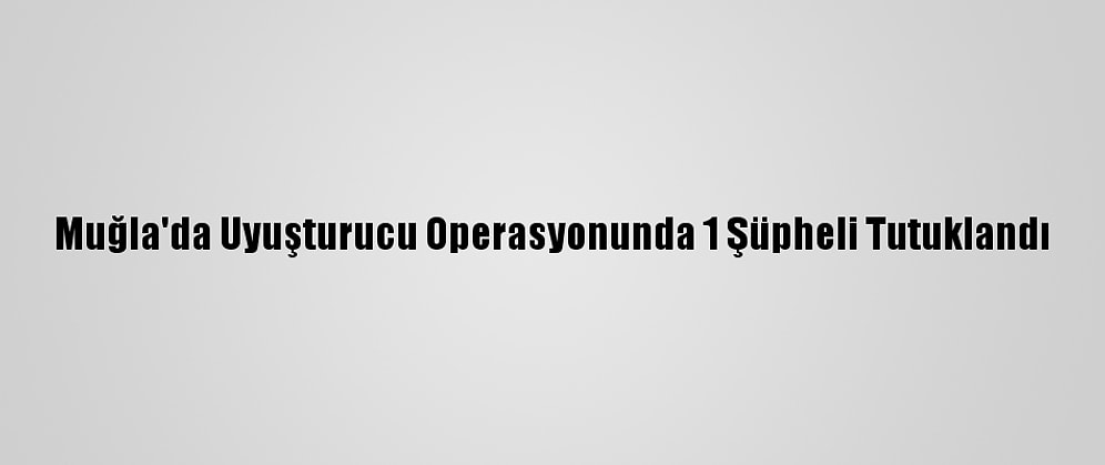 Muğla'da Uyuşturucu Operasyonunda 1 Şüpheli Tutuklandı