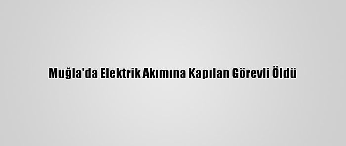 Muğla'da Elektrik Akımına Kapılan Görevli Öldü