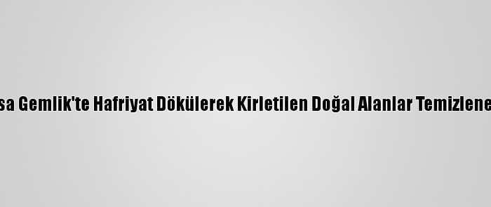 Bursa Gemlik'te Hafriyat Dökülerek Kirletilen Doğal Alanlar Temizlenecek