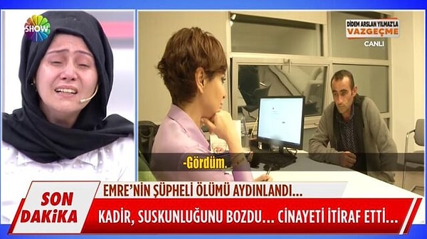 Olaydan iki gün sonra Cemal'in akrabaları tarafından tehdit edildiğini söyleyen Kadir Bekçi, artık vicdan azabı çekmek istemediğini söyledi.