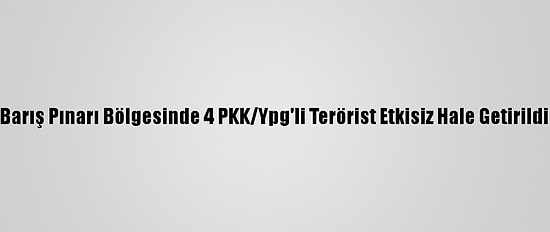 Barış Pınarı Bölgesinde 4 PKK/Ypg'li Terörist Etkisiz Hale Getirildi
