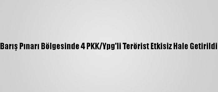 Barış Pınarı Bölgesinde 4 PKK/Ypg'li Terörist Etkisiz Hale Getirildi