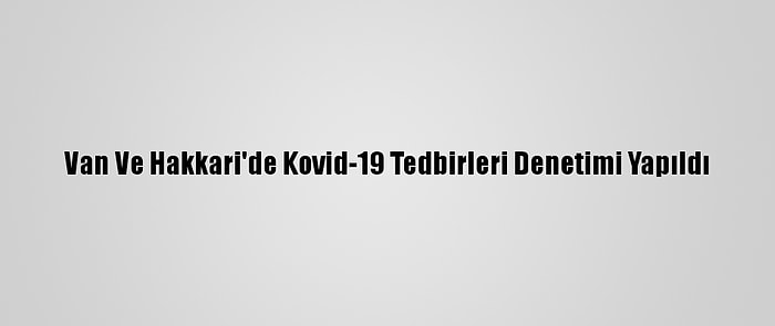 Van Ve Hakkari'de Kovid-19 Tedbirleri Denetimi Yapıldı