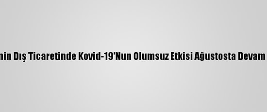 AB'nin Dış Ticaretinde Kovid-19’Nun Olumsuz Etkisi Ağustosta Devam Etti