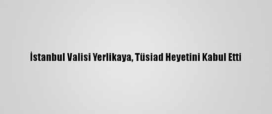 İstanbul Valisi Yerlikaya, Tüsiad Heyetini Kabul Etti