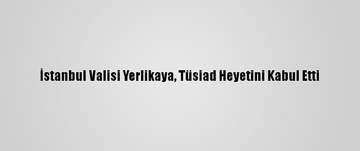 İstanbul Valisi Yerlikaya, Tüsiad Heyetini Kabul Etti