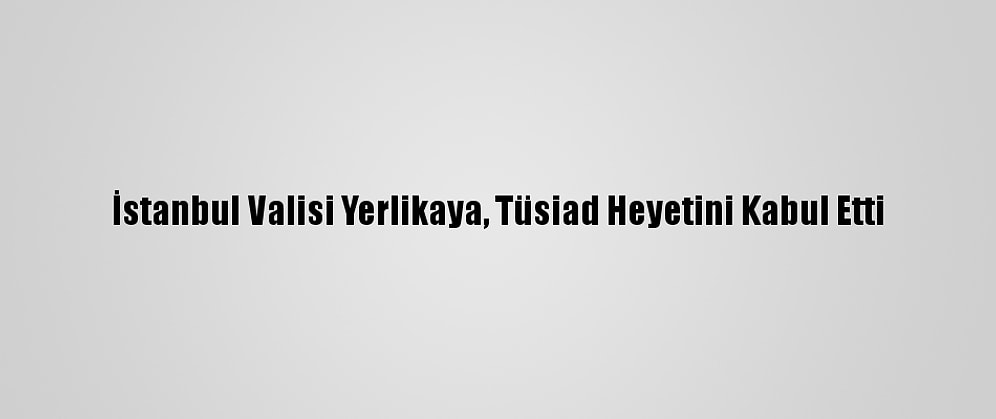İstanbul Valisi Yerlikaya, Tüsiad Heyetini Kabul Etti