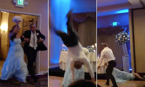 Daha İyi Bir Düğün Salonuna Giriş Yok! Düğünün İlk Dansını Yapmak İçin Havada Takla Atan Damat, Gelinin Amel Defterini Kapadı