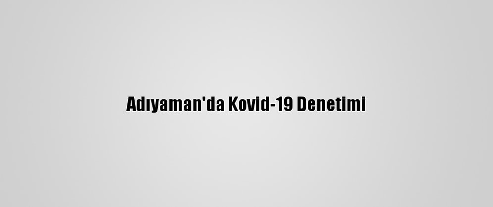 Adıyaman'da Kovid-19 Denetimi