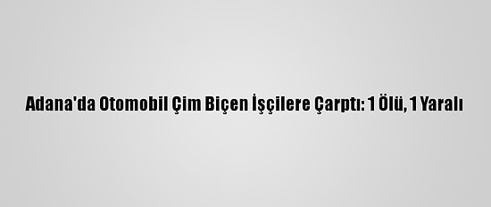 Adana'da Otomobil Çim Biçen İşçilere Çarptı: 1 Ölü, 1 Yaralı
