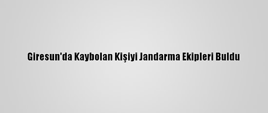 Giresun'da Kaybolan Kişiyi Jandarma Ekipleri Buldu