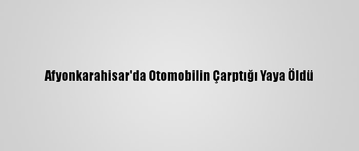 Afyonkarahisar'da Otomobilin Çarptığı Yaya Öldü