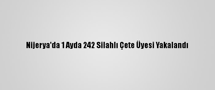 Nijerya'da 1 Ayda 242 Silahlı Çete Üyesi Yakalandı