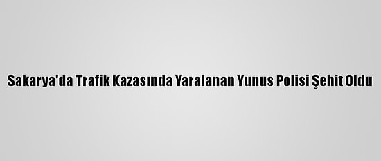 Sakarya'da Trafik Kazasında Yaralanan Yunus Polisi Şehit Oldu