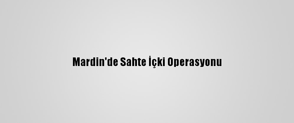 Mardin'de Sahte İçki Operasyonu