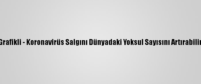 Grafikli - Koronavirüs Salgını Dünyadaki Yoksul Sayısını Artırabilir