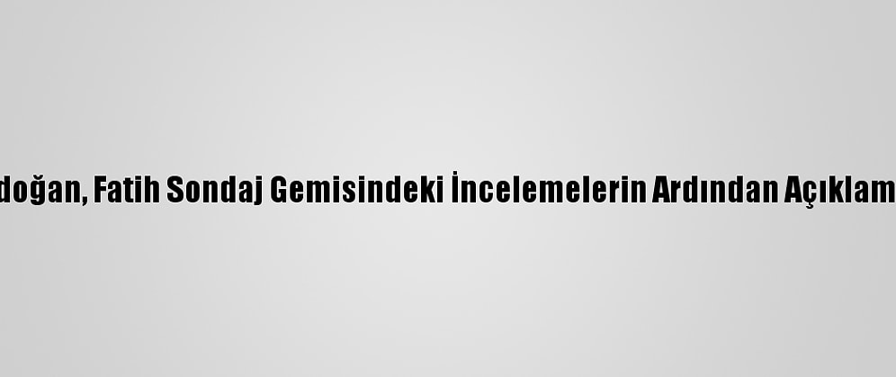 Cumhurbaşkanı Erdoğan, Fatih Sondaj Gemisindeki İncelemelerin Ardından Açıklamalarda Bulundu: (1)