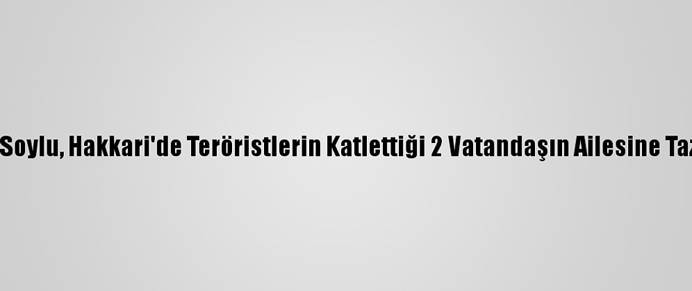 İçişleri Bakanı Soylu, Hakkari'de Teröristlerin Katlettiği 2 Vatandaşın Ailesine Taziyede Bulundu