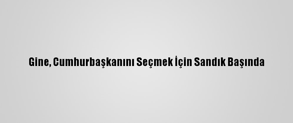 Gine, Cumhurbaşkanını Seçmek İçin Sandık Başında