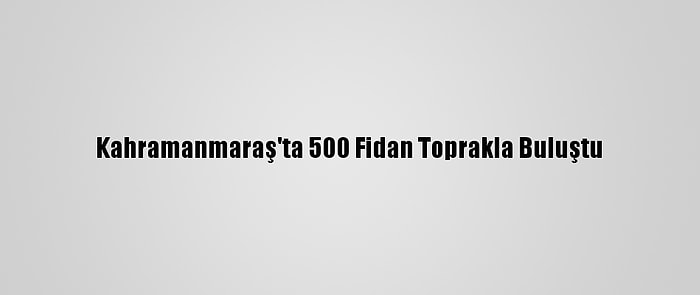 Kahramanmaraş'ta 500 Fidan Toprakla Buluştu