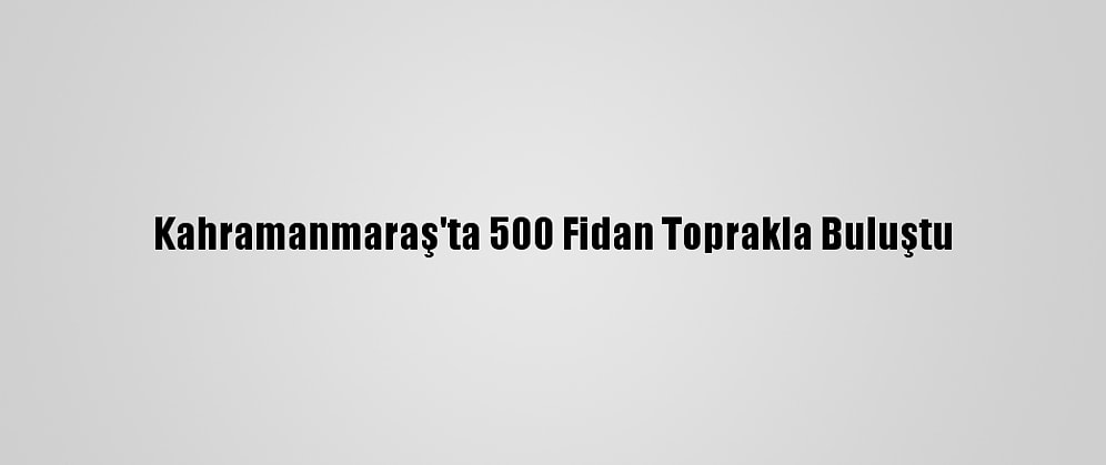 Kahramanmaraş'ta 500 Fidan Toprakla Buluştu