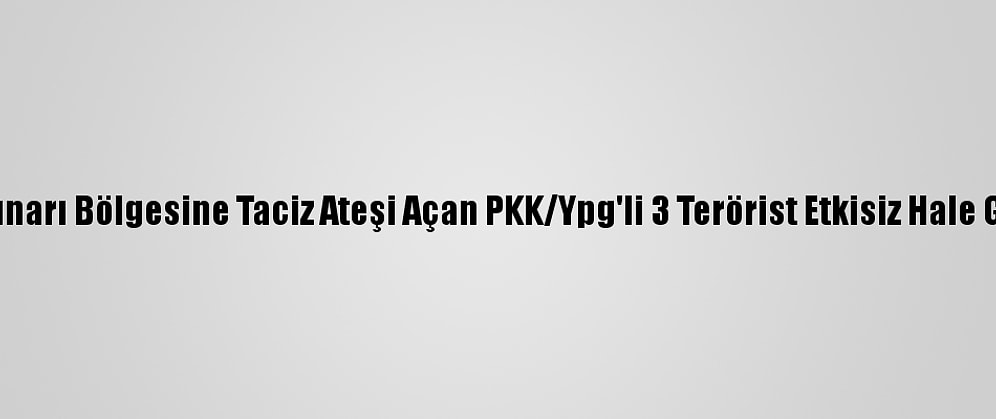Barış Pınarı Bölgesine Taciz Ateşi Açan PKK/Ypg'li 3 Terörist Etkisiz Hale Getirildi