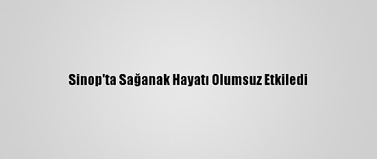 Sinop'ta Sağanak Hayatı Olumsuz Etkiledi