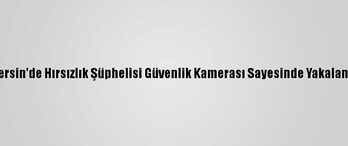 Mersin'de Hırsızlık Şüphelisi Güvenlik Kamerası Sayesinde Yakalandı
