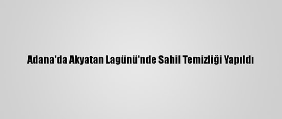 Adana'da Akyatan Lagünü'nde Sahil Temizliği Yapıldı