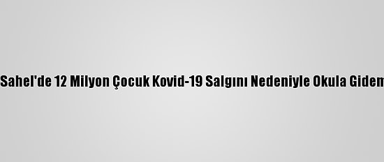 Orta Sahel'de 12 Milyon Çocuk Kovid-19 Salgını Nedeniyle Okula Gidemiyor