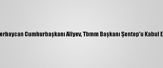 Azerbaycan Cumhurbaşkanı Aliyev, Tbmm Başkanı Şentop'u Kabul Etti