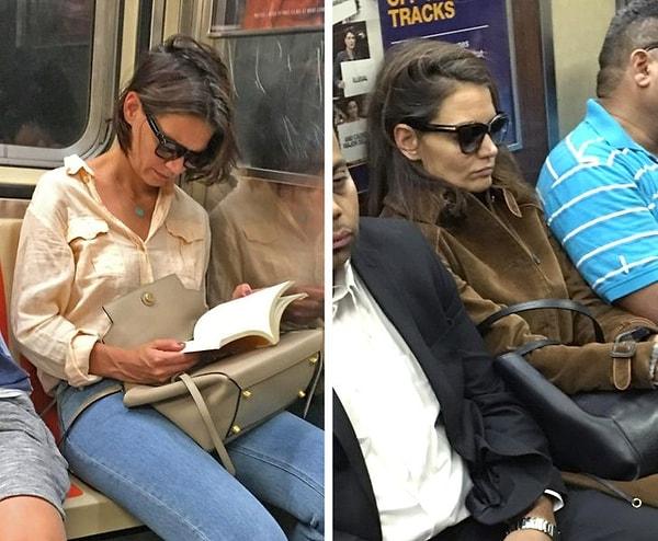 22. New York metrosundaki yolcu  Katie Holmes.