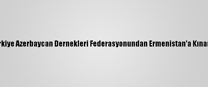 Türkiye Azerbaycan Dernekleri Federasyonundan Ermenistan'a Kınama