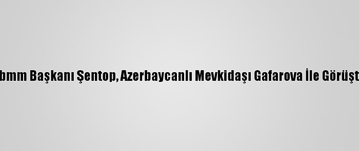 Tbmm Başkanı Şentop, Azerbaycanlı Mevkidaşı Gafarova İle Görüştü