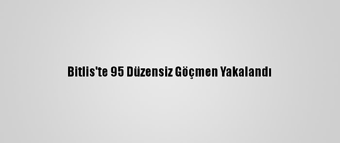 Bitlis'te 95 Düzensiz Göçmen Yakalandı