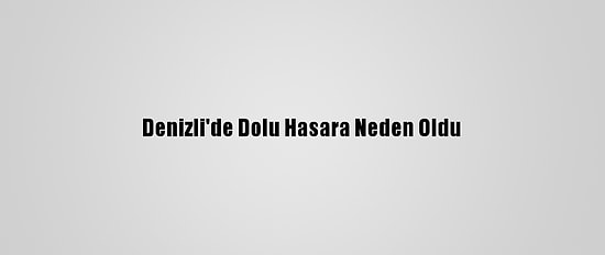 Denizli'de Dolu Hasara Neden Oldu