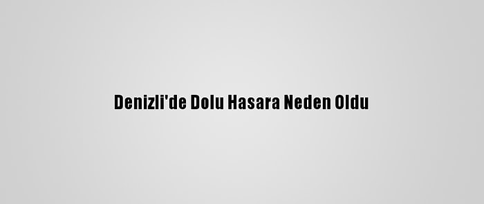 Denizli'de Dolu Hasara Neden Oldu