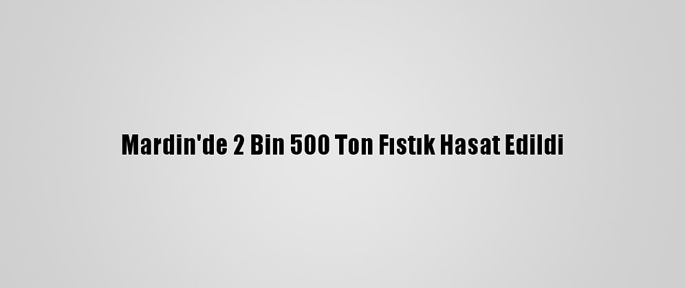 Mardin'de 2 Bin 500 Ton Fıstık Hasat Edildi
