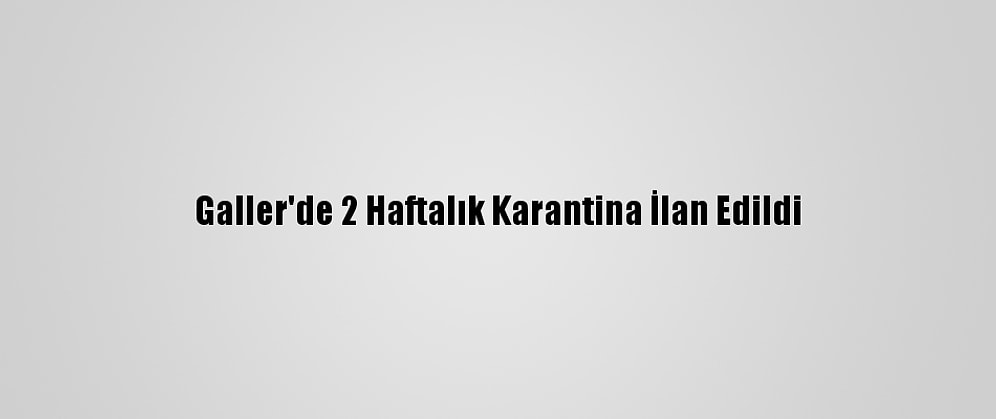Galler'de 2 Haftalık Karantina İlan Edildi