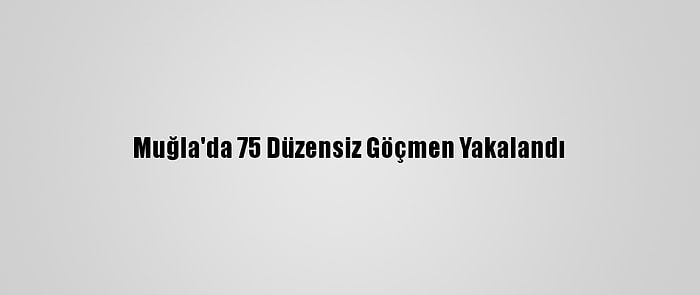 Muğla'da 75 Düzensiz Göçmen Yakalandı