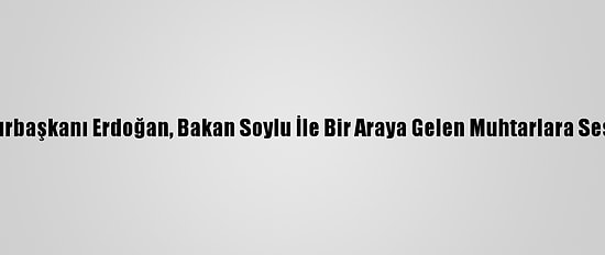 Cumhurbaşkanı Erdoğan, Bakan Soylu İle Bir Araya Gelen Muhtarlara Seslendi: